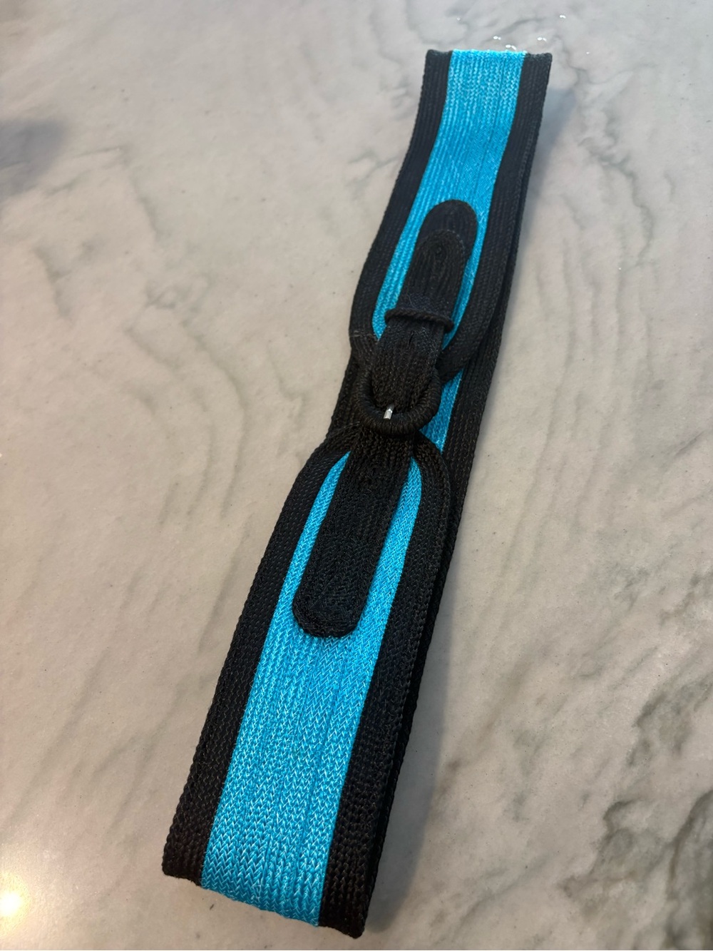 Vintage Adjustable Black and Electric Blue Belt